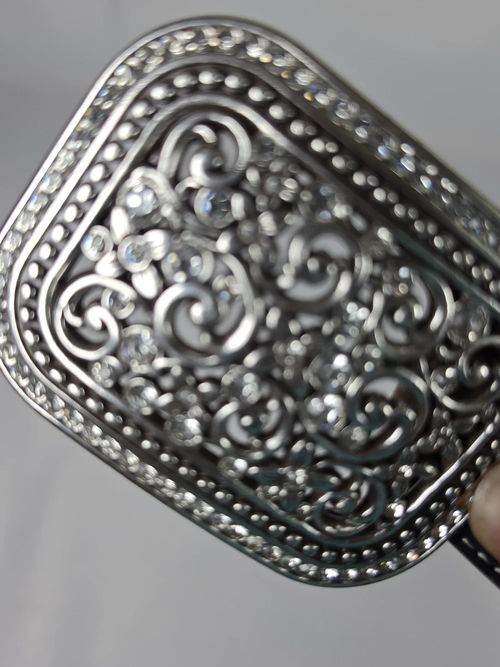 L&B Lucky & Blessed Western Belt Black Rhinestone Buckle Stitching Size S Womens